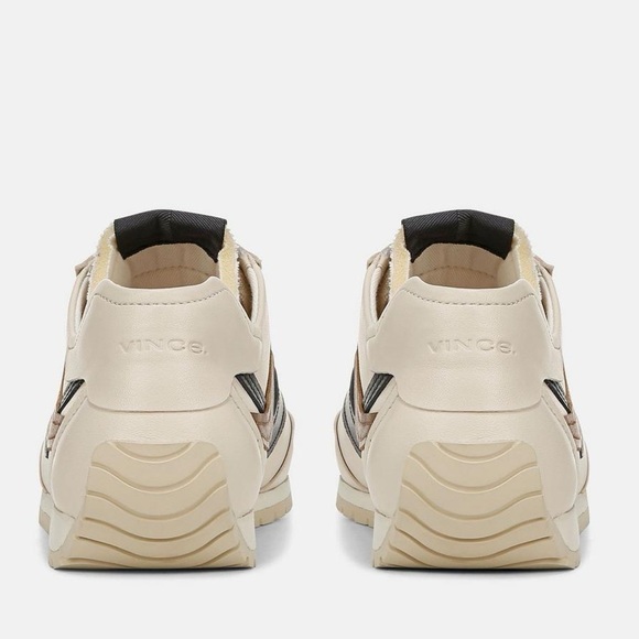 Vince Oasis Leather Runner Sneaker Cream Retro Style Lace Up Wave Sz 10 - Picture 14 of 14